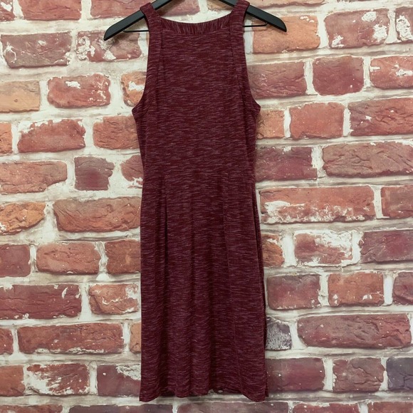 Anthropologie Maeve Women’s Burgundy Slubbed Tie Accent Dress - Picture 2 of 8